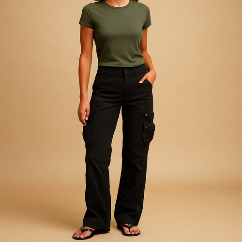 Casual cargo trousers with pockets for women | Paloma 0