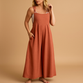 Cotton relaxed-fit dungaree jumpsuit for women | Alona 0