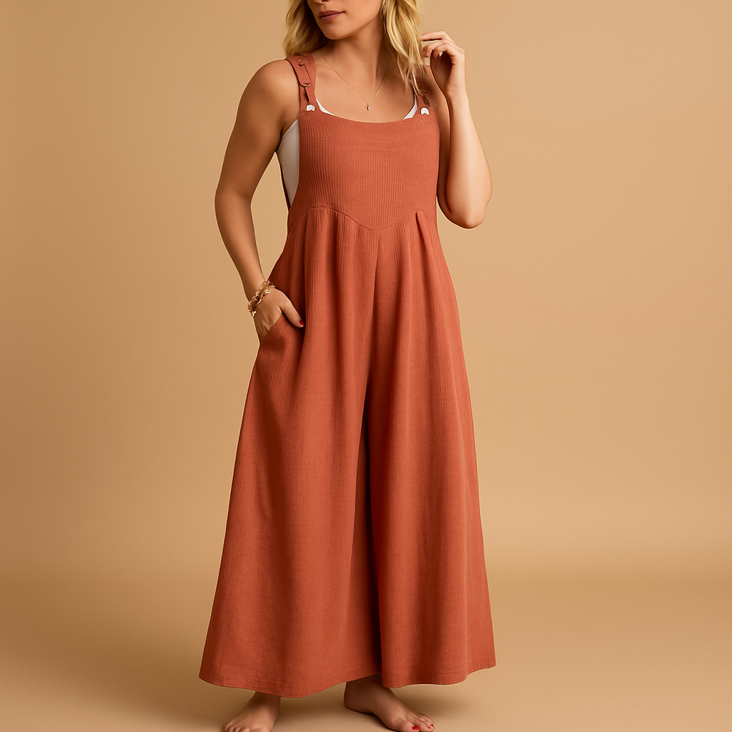 Cotton relaxed-fit dungaree jumpsuit for women | Alona 0