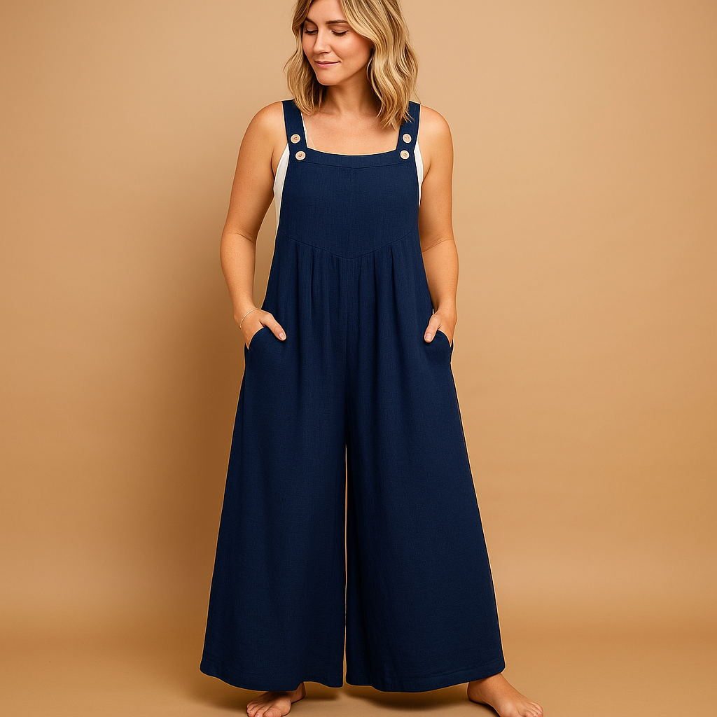 Cotton relaxed-fit dungaree jumpsuit for women | Alona 2