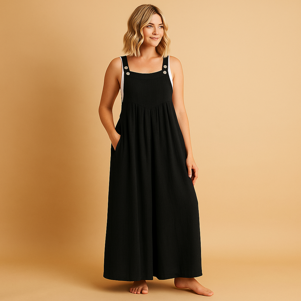 Cotton relaxed-fit dungaree jumpsuit for women | Alona 6