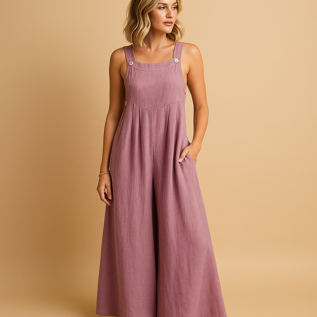 Cotton relaxed-fit dungaree jumpsuit for women | Alona 7