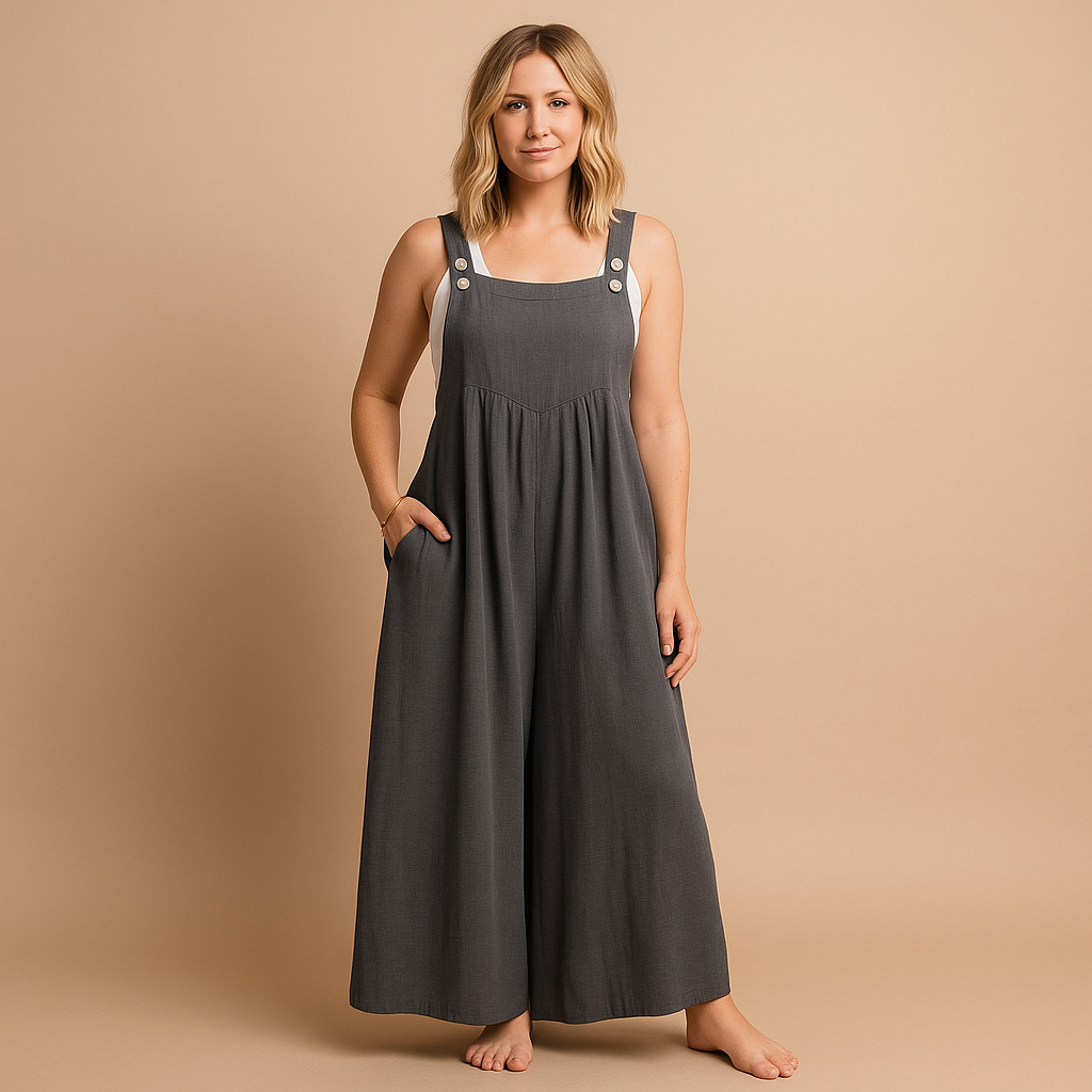 Cotton relaxed-fit dungaree jumpsuit for women | Alona 8