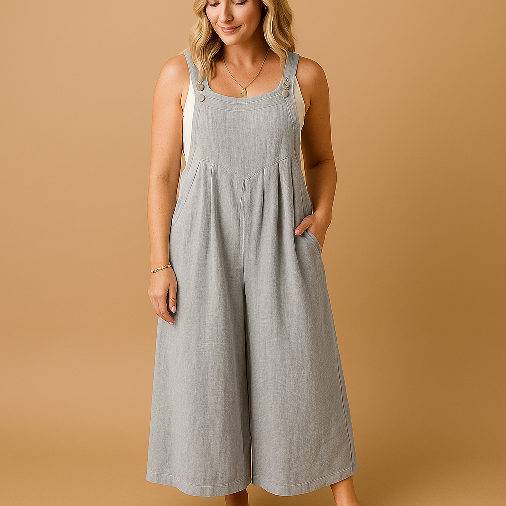 Cotton relaxed-fit dungaree jumpsuit for women | Alona 9