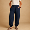 High-waisted linen boho trousers for women | Femke 0