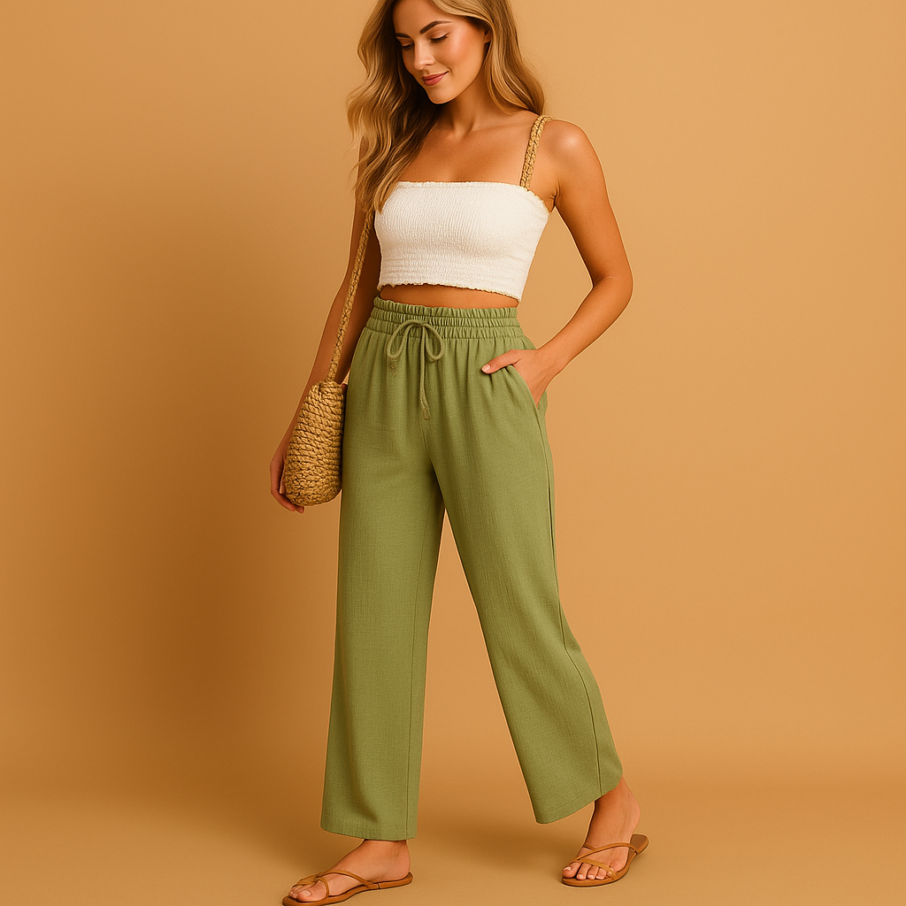 High-waisted lounge pants with straight leg for women | Talia 4