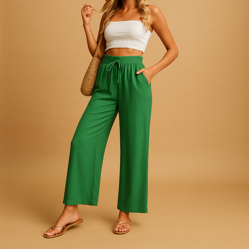 High-waisted lounge pants with straight leg for women | Talia 5
