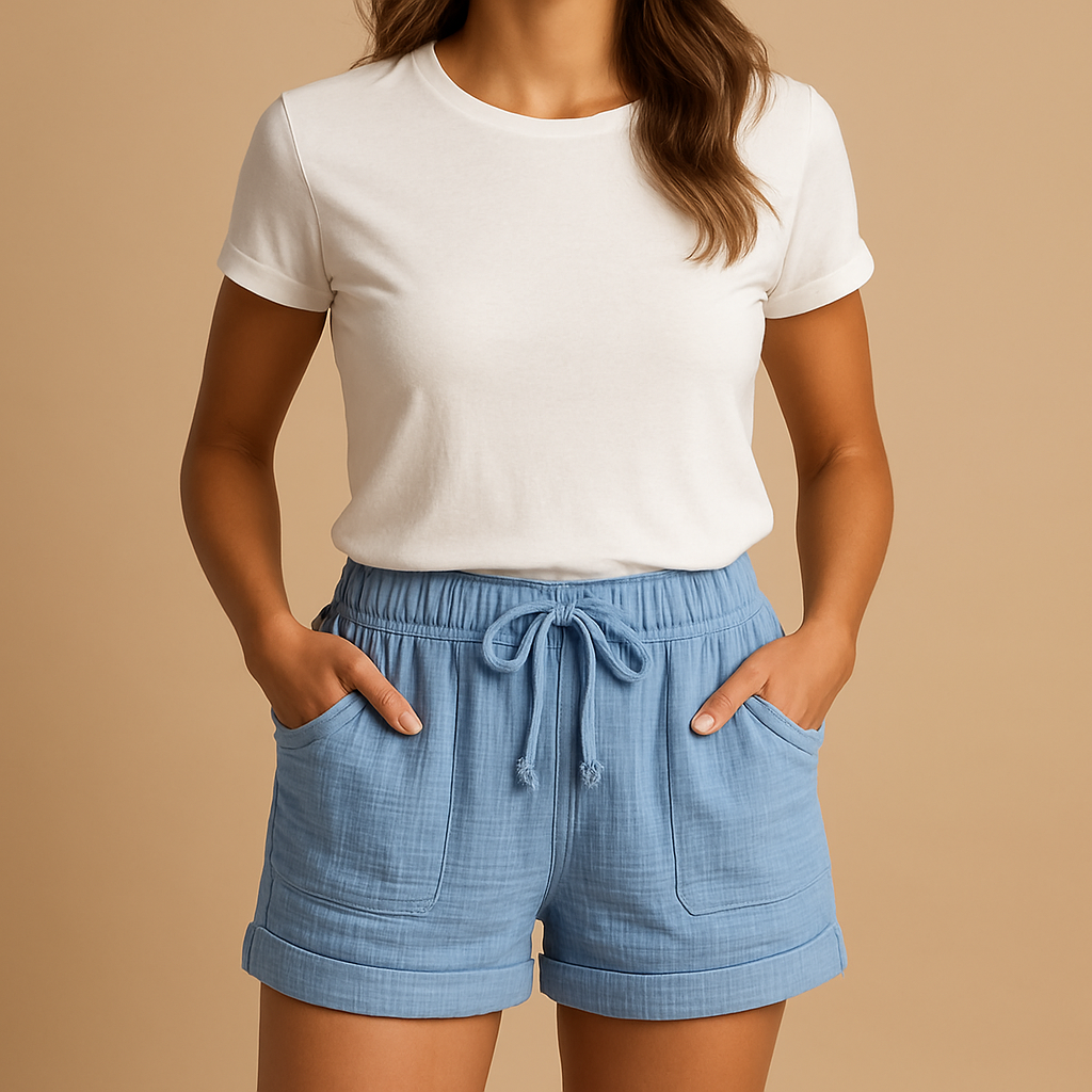 Lightweight summer shorts with pockets for women | Avery 2