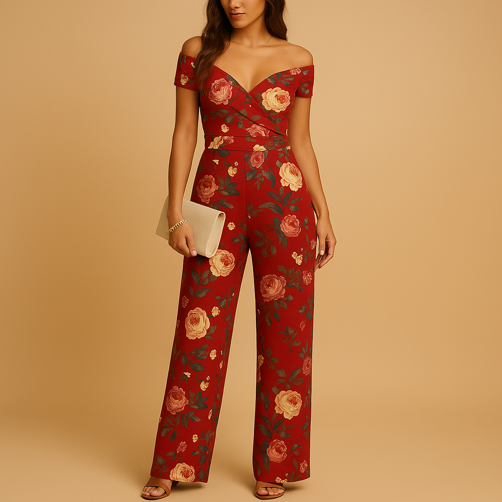 Off-shoulder floral jumpsuit for women | Juliette 2