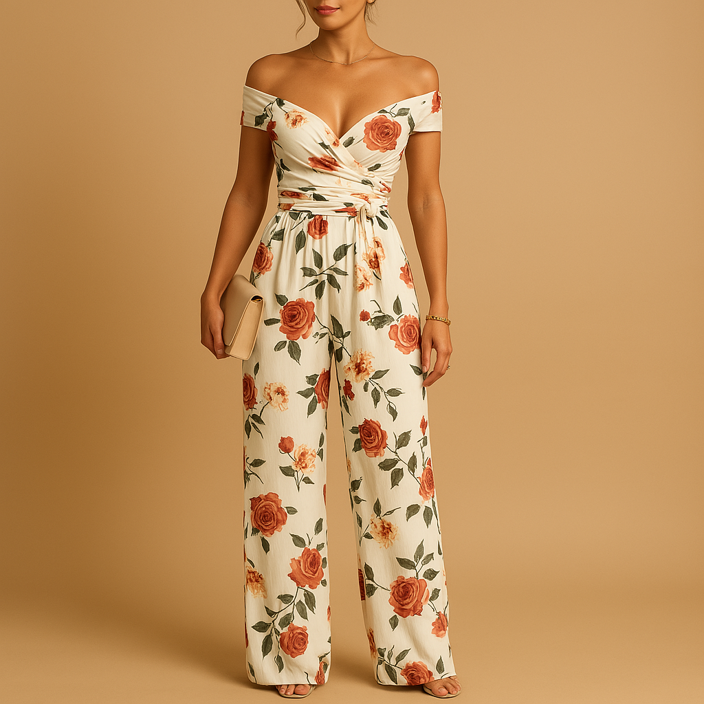 Off-shoulder floral jumpsuit for women | Juliette 4