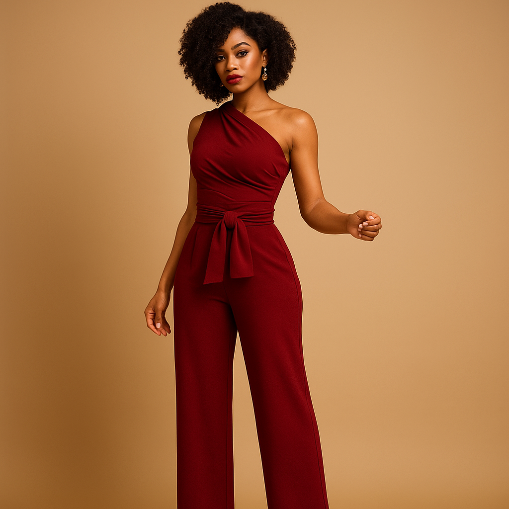 One-shoulder wide-leg jumpsuit for women | Femke 1