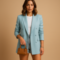 Relaxed fit blazer in solid color for women | Mira 0