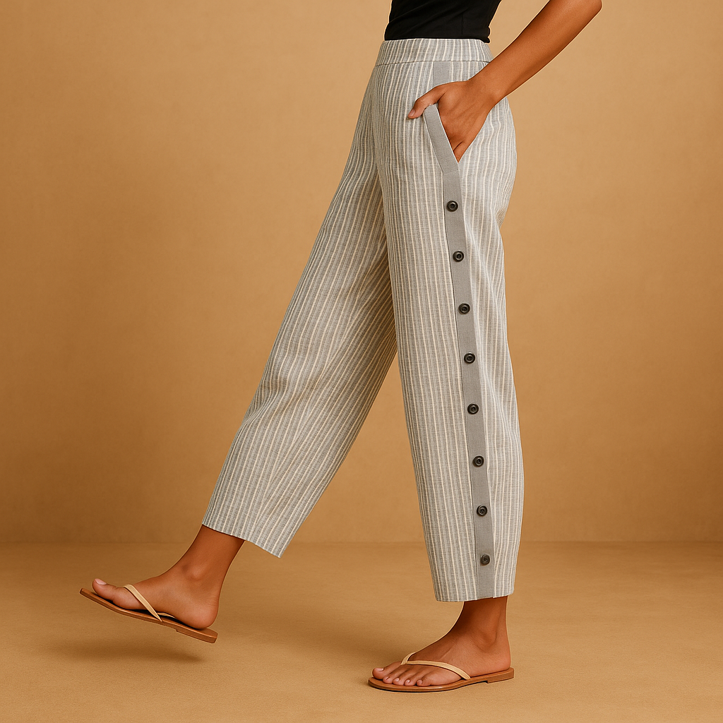 Striped high waist chic pants for women | Clara 0